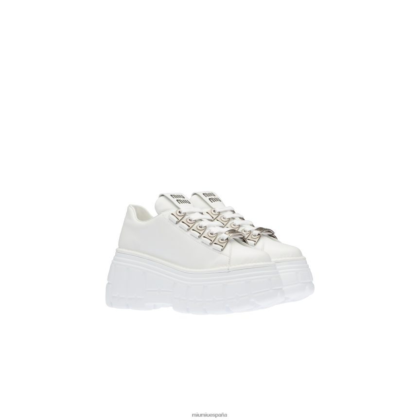 es Miu Miumocasines y cordones zapatos derby de cuero con cordones blanco JPDFR8331