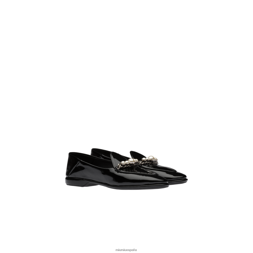 es Miu Miuzapatos mocasines de charol negro JPDFR8326