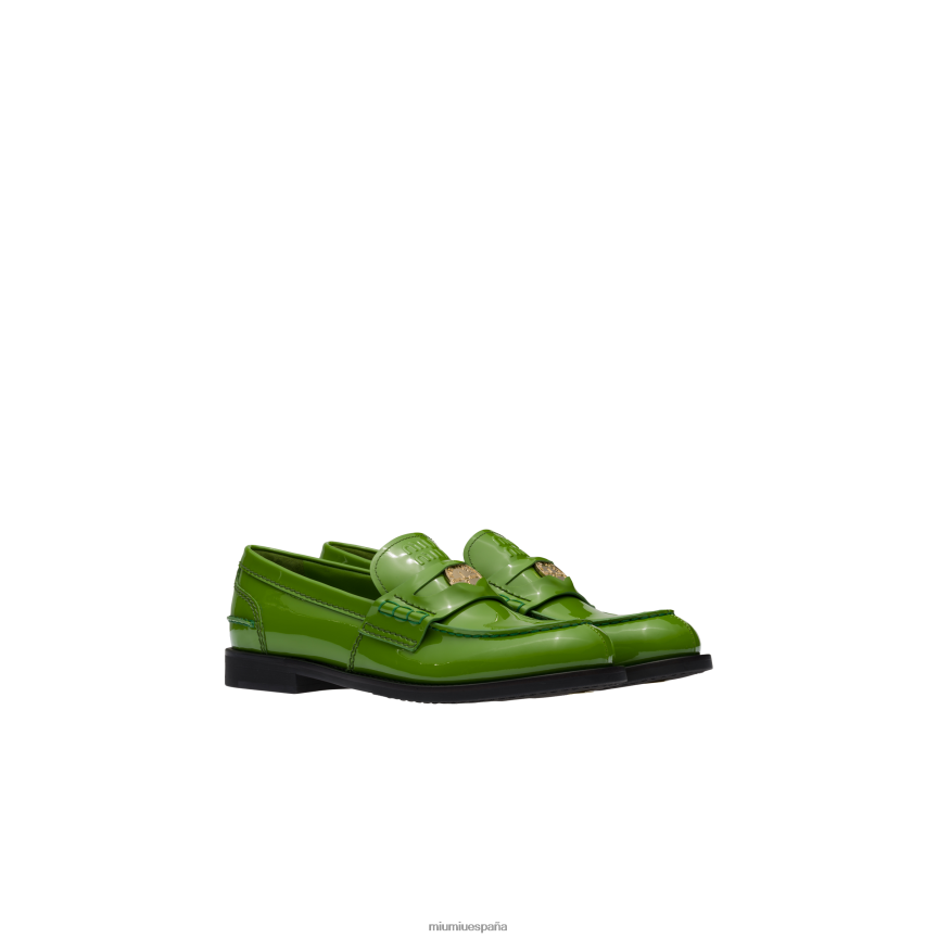 es Miu Miuzapatos mocasines penny de charol manzana verde JPDFR8320