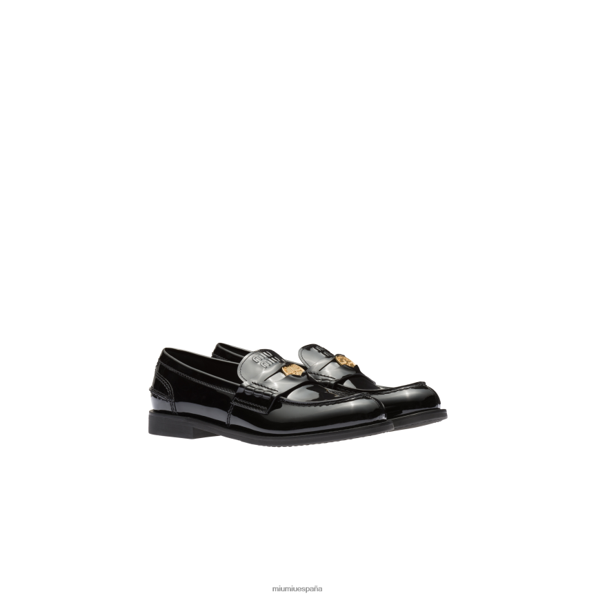 es Miu Miuzapatos mocasines penny de charol negro JPDFR8307