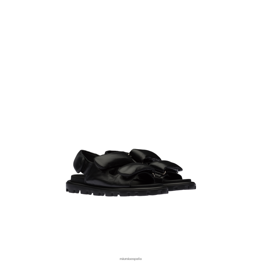 es Miu Miuzapatos sandalias capitonadas de napa negro JPDFR8271