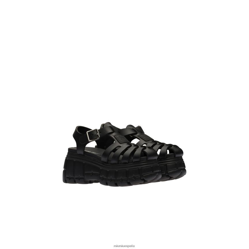 es Miu Miuzapatos sandalias con plataforma eva negro JPDFR8251