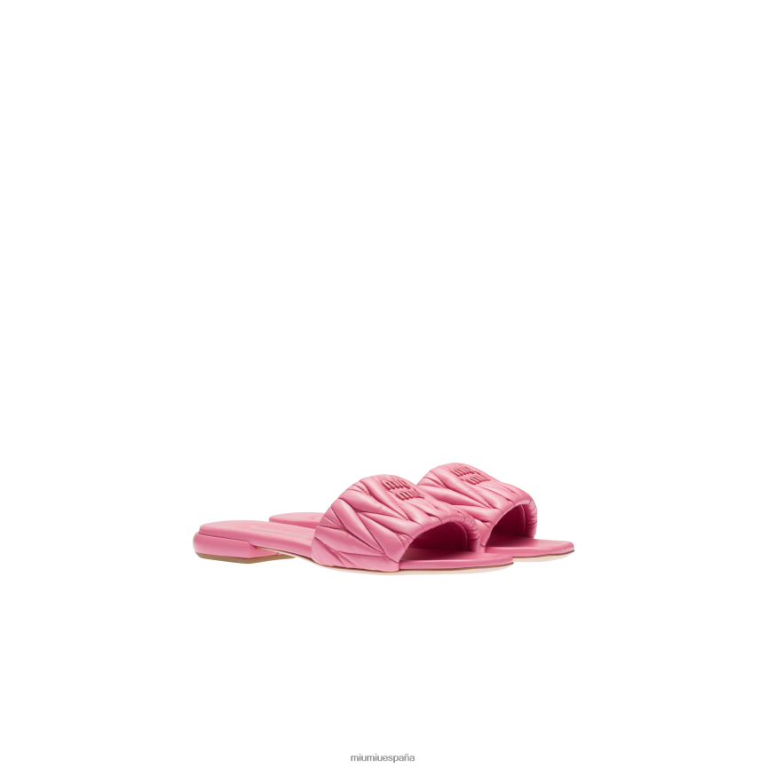 es Miu Miuzapatos chanclas de napa matelasse rosa begonia JPDFR8257