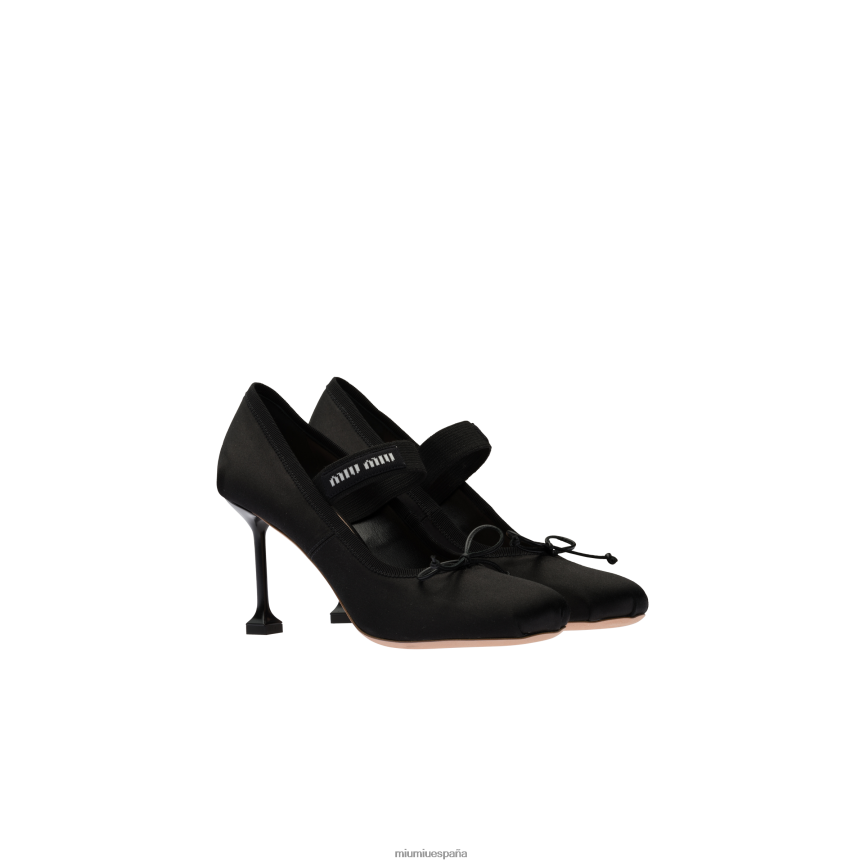 es Miu Miuzapatos bombas de raso negro JPDFR8187